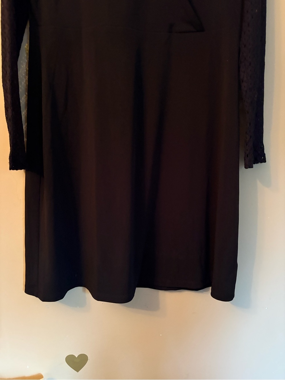 Michael Kors Black Long-Sleeve Lace Wrap Dress - Picture 7 of 10